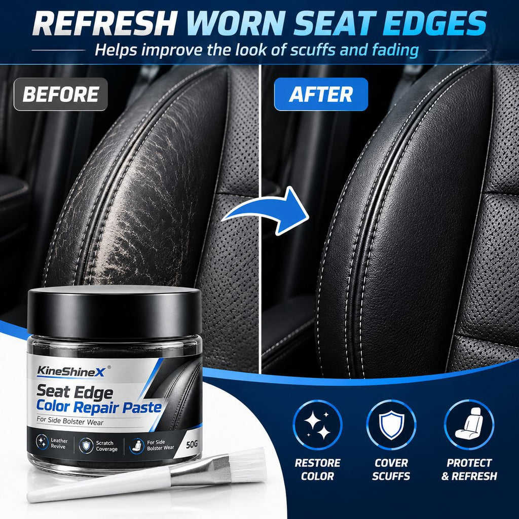 3Pcs Car Seat Edge Color Repair Paste 50g/pc - Black Leather Restorer & Scuff Cover for Car Side Bolsters