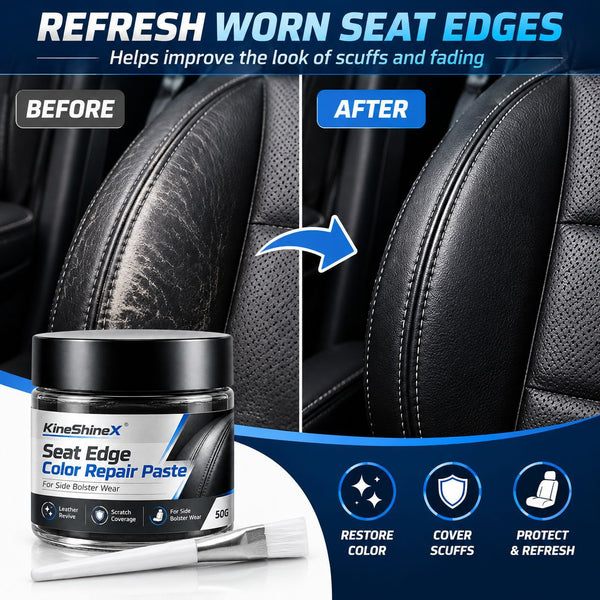 3Pcs Car Seat Edge Color Repair Paste 50g/pc - Black Leather Restorer & Scuff Cover for Car Side Bolsters