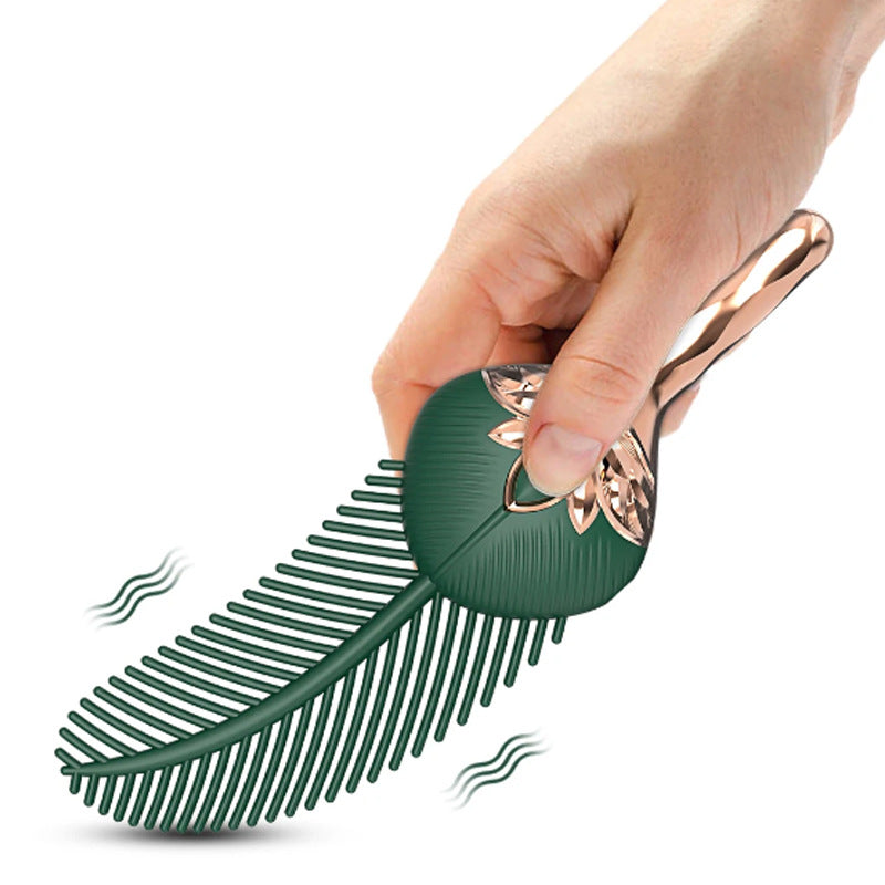 Female Peacock Feather Rhythm Wand - An immersive pleasure massager featuring feather-soft tactility and multi-frequency deep vibrations