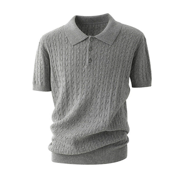 Men’s Ice Silk Collared Short-Sleeve Polo Shirt | Solid-Color Business T-Shirt | Lightweight Summer Knit