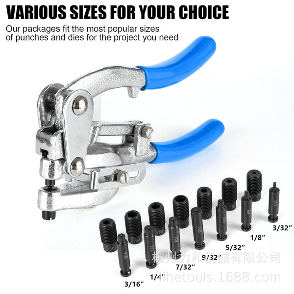 16Pcs/Set Metal Sheet Punch Pliers Kit Stainless Steel Luminous Iron Sheet Aluminum Edg Pliers Leather Plastic Manual Punching Tool