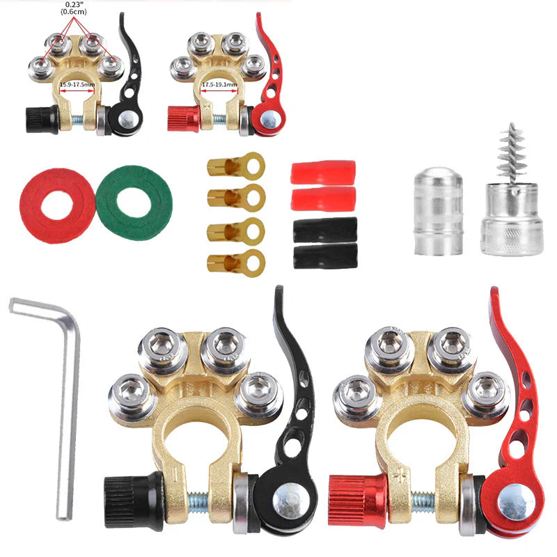 Copper Car Battery Terminal Wire Cable Clamp Quick Release Connector Clamp Clip Connector For Car Caravan Boat 12V 24V