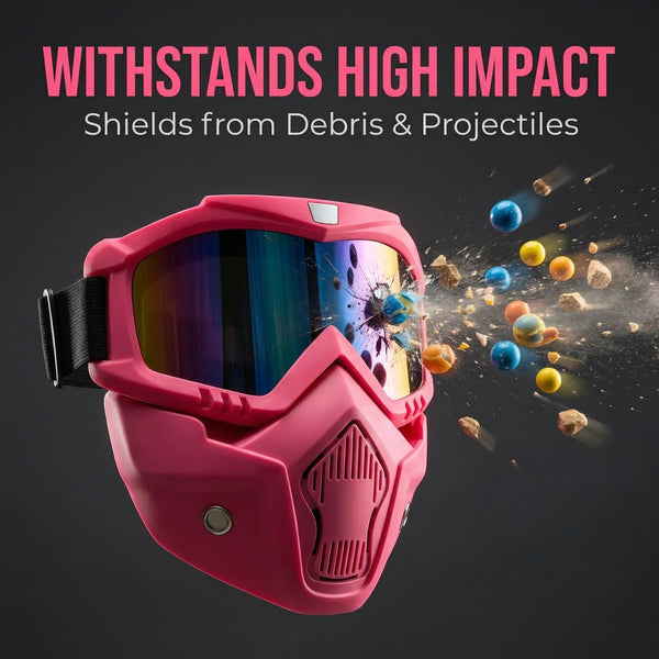 All-Round Protection Professional Cycling Windproof Face Shield | UV400 Protection | Removable Mouth Guard | Off-Road Riding Gear| Tough Guy Tender Heart Colours