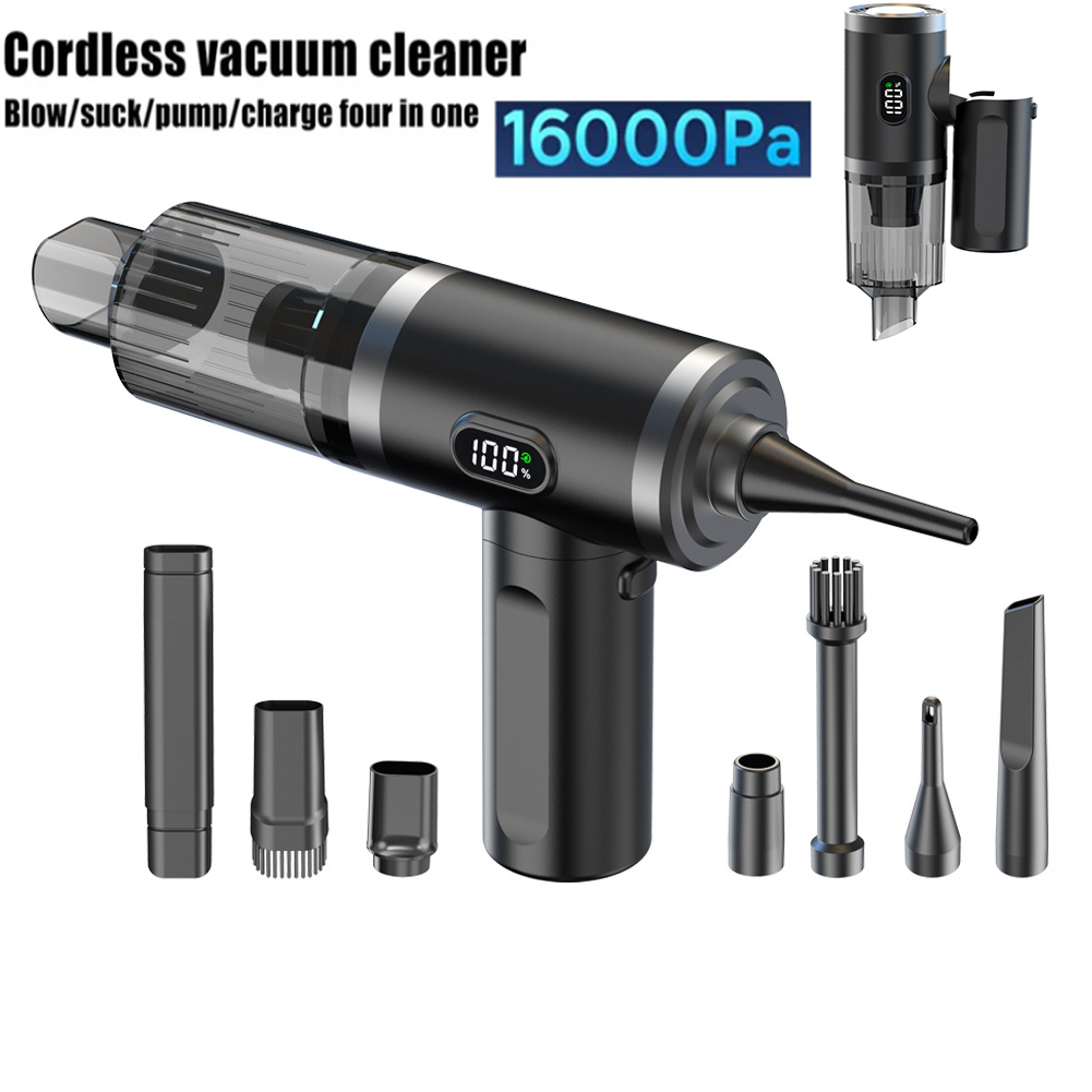New Smart Digital Display Foldable 120W 16000Pa 4-in-1 Cordless Handheld Vacuum Cleaner Blower Vacuum Compressor Inflator