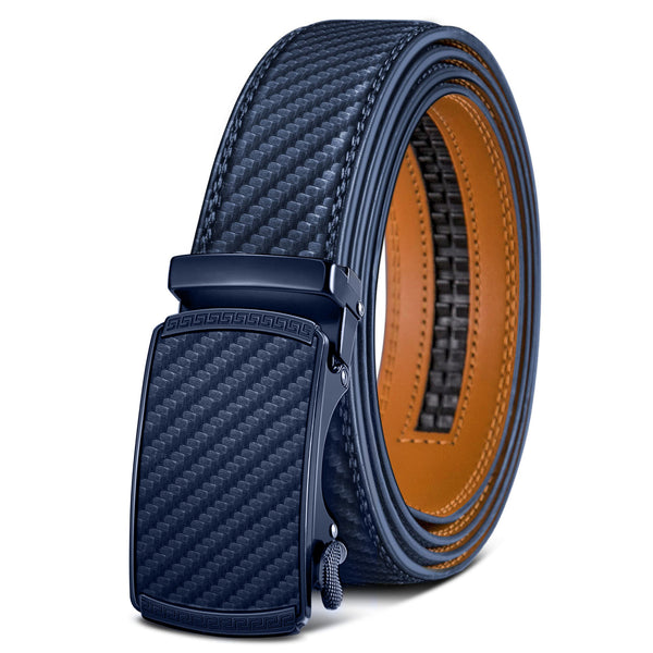 Men's Belt Ratchet Belt Dress with Premium Leather Slide Belt with Easier Adjustable Automatic Buckle 120cm