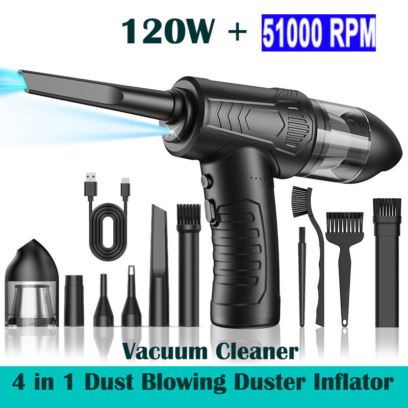 120W 51000RPM 4-in-1 Cordless Handheld Vacuum Cleaner Blower Vacuum Compressor Inflator Car/Home Vacuum Cleaner Blower