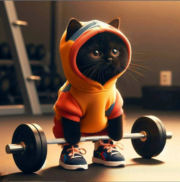NEW Cat Figurines Home Decor Fitness Barbell Cat Statue Sculpture Collectible Figurines Cat Home Decor Animal Table Ornament