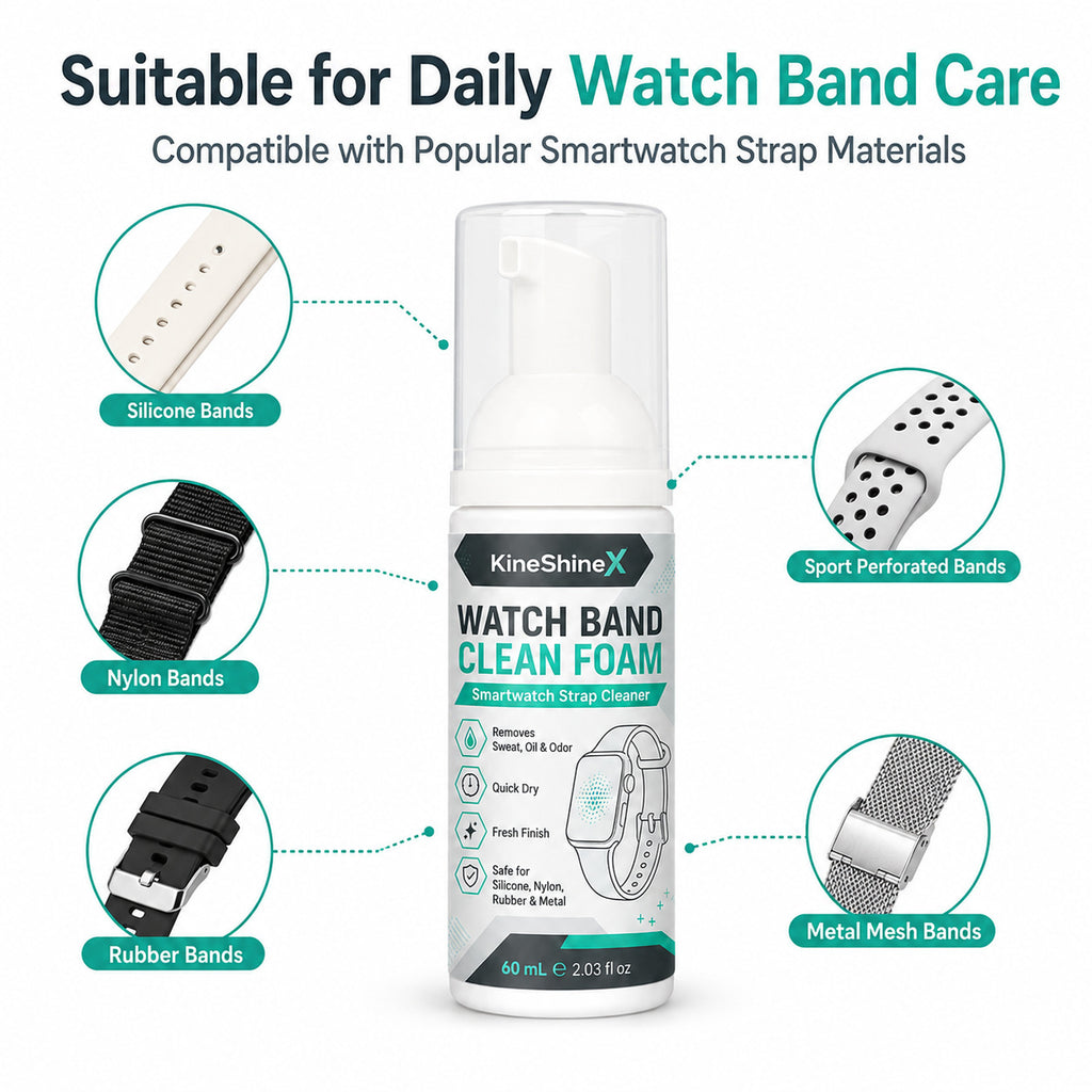 3Pcs Watch Band Cleaner Foam | No-Rinse Smartwatch Strap Cleaner Foam removes sweat, oil & odor from silicone, nylon & metal 60mL