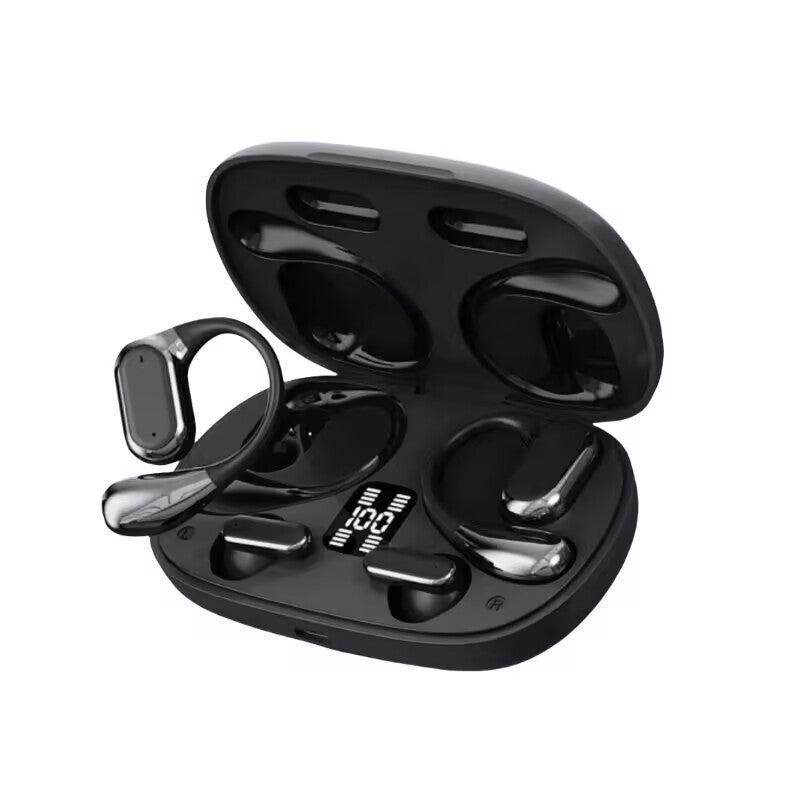 2Pairs 4Pcs 2-in-1 Ear-hook Semi-in-Ear Bluetooth Headphones,30-hour extended battery life,ENC noise cancellation,360° surround sound