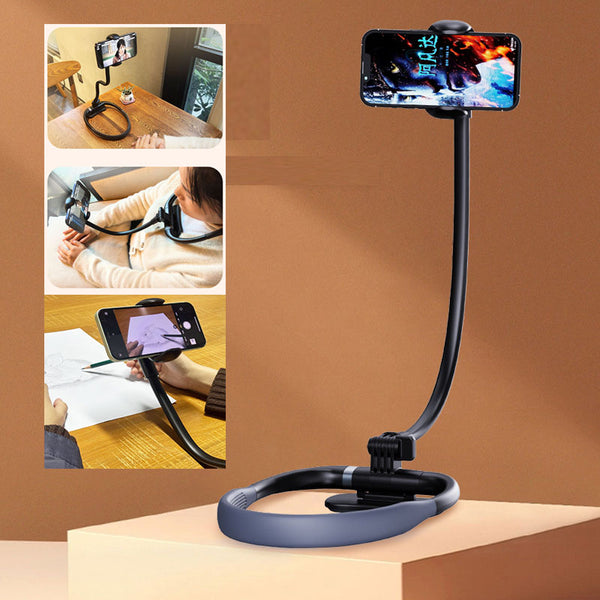 Hands Free Phone Neck Holder & Desktop Stand - Comfortable 360° Rotatable with Magnetic Mount for Vlogging, Gaming, Watching Movies, TikTok Live