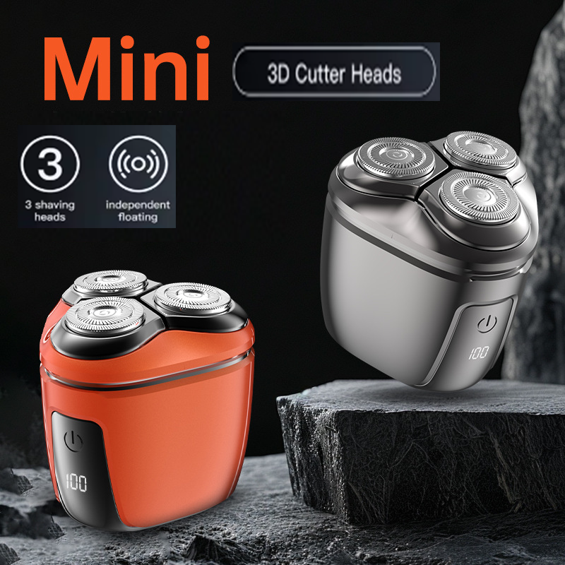 Men's Mini 3D Smart Magnetic Floating Three Blade Electric Shaver USB Charging Waterproof Digital Display