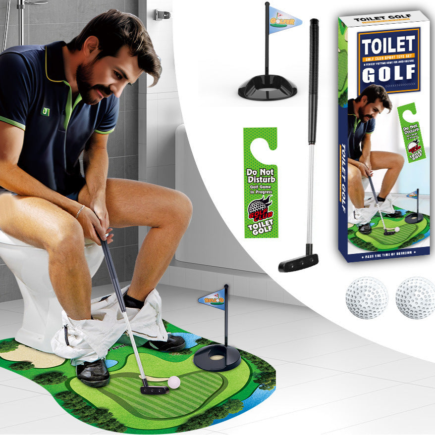 Creative Toilet Golf Set – Miniature Toilet Golf Game, Leisure Sports Toy