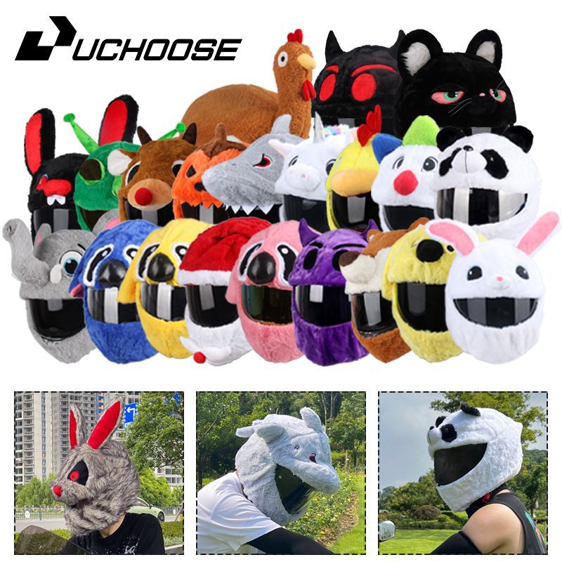 Motorcycle Helmet Cover Cartoon Plush Helmets Hat Funny Helmet Protective Case For Riding