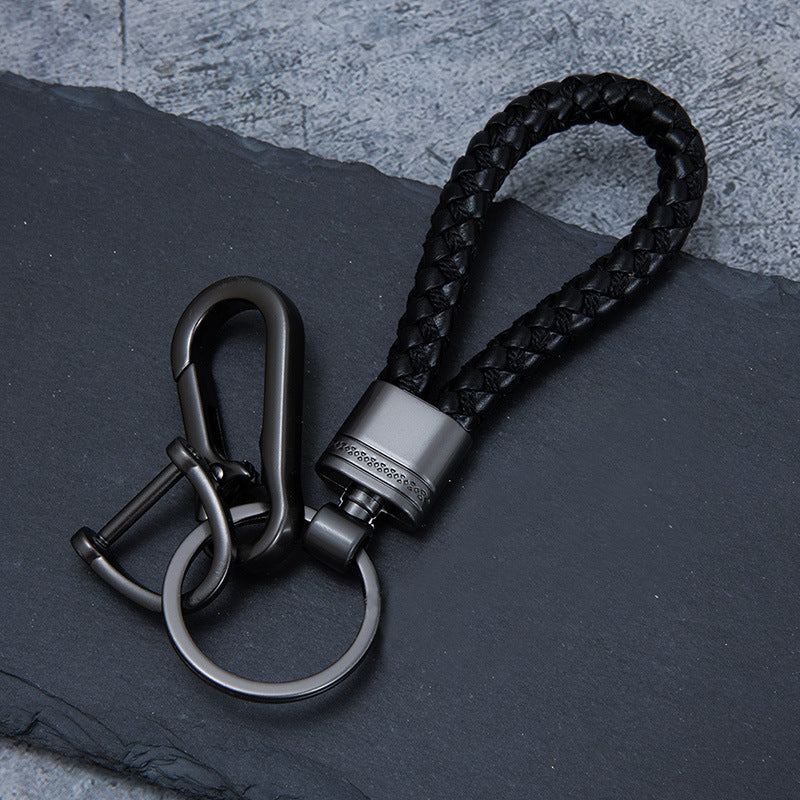 Luxury Woven Rope Car Stylish Metal Keychain