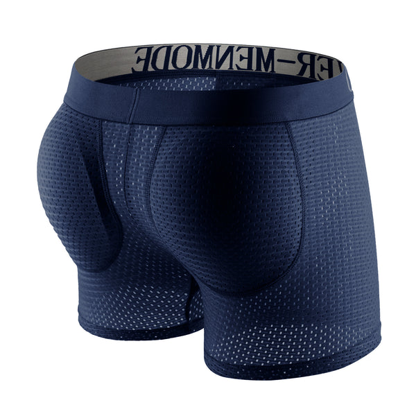 Sexy Men Padded Underwear Man Boxers Shorts Mesh Buttocks Lifter Enlarge Butt Push Up Pad Underpants Penis Pouch Panties