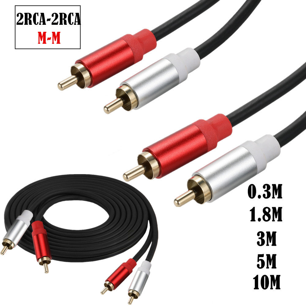 2RCA to 2RCA Stereo Audio Cable – Pure Copper, Shielded, for Amplifier/Speaker/TV – 0.3M to 10M Available