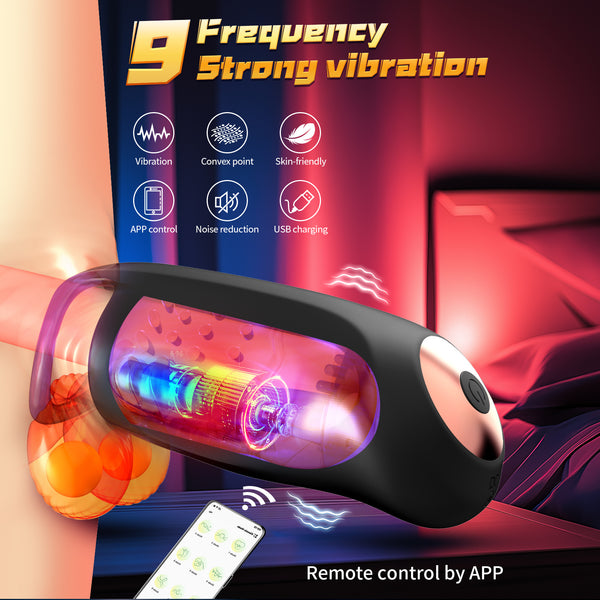 Male Delay Training Dual Vibration Super Pleasure Masturbator APP Controlled Male Masturbator