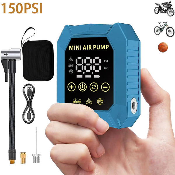 Outdoor Cycling Bike Motorcycle Smart Portable Mini Digital Display High-Pressure Air Pump Tire Inflator