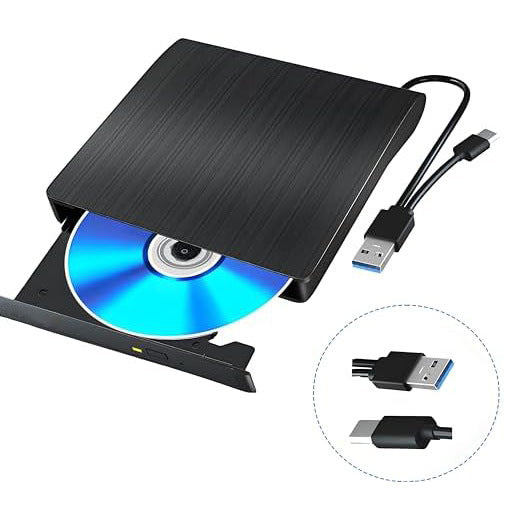 2 in 1 USB 3.0 Type C External DVD RW CD Writer Slim Drive Burner Reader Player Optical Drives For Laptop PC Portable DVD Burner