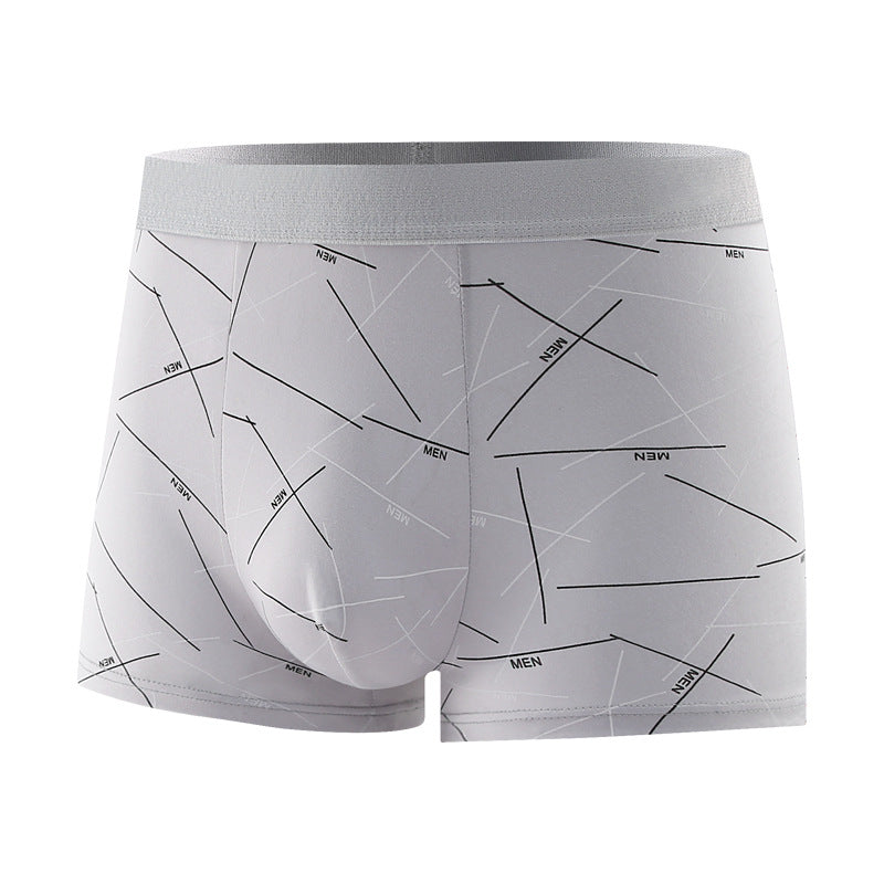 Men's Seamless Ice Silk Boxer Briefs 3D Ergonomic Design with Pouch Breathable Plus Size Underwear