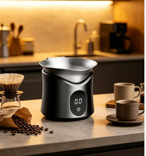 High-End Coffee Doser with Scale | 0.1g High Precision · 0.2–500g Weighing Range · Type-C Charging · Dual-Use for Espresso and Pour-Over