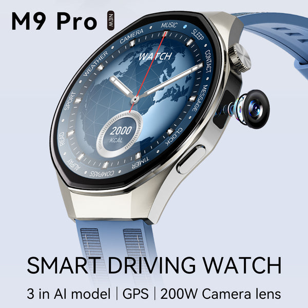 Smart Sports Driving Watch 2MP Hidden Camera 3 Major AI Models (ChatGPT/DeepSeek/Grok) | Independent GPS | 3ATM Water Resistance 24-Hour Heart Rate Monitoring 10-Day Long-Lasting Battery 1.75-Inch AMOLED Display Supports WhatsApp Calls