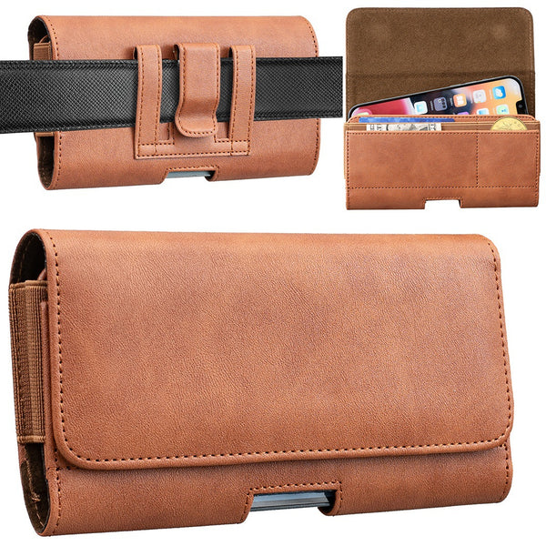 7 inch Universal Leather Phone Cover Belt Clip Waist Bag Wallet For iPhone Android