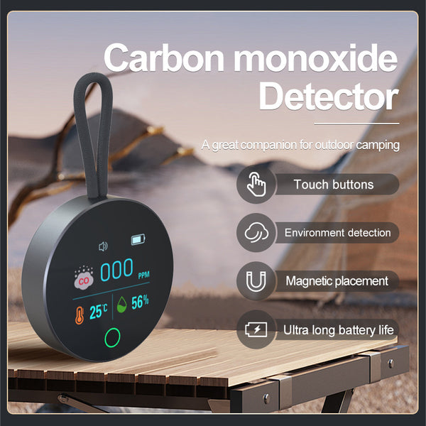 3 In 1 CO Air Quality Monitor 1000mAh CO Detector Alarm Temp Humidity Sensor CO Temperature Humidity Detector for Indoor Outdoor