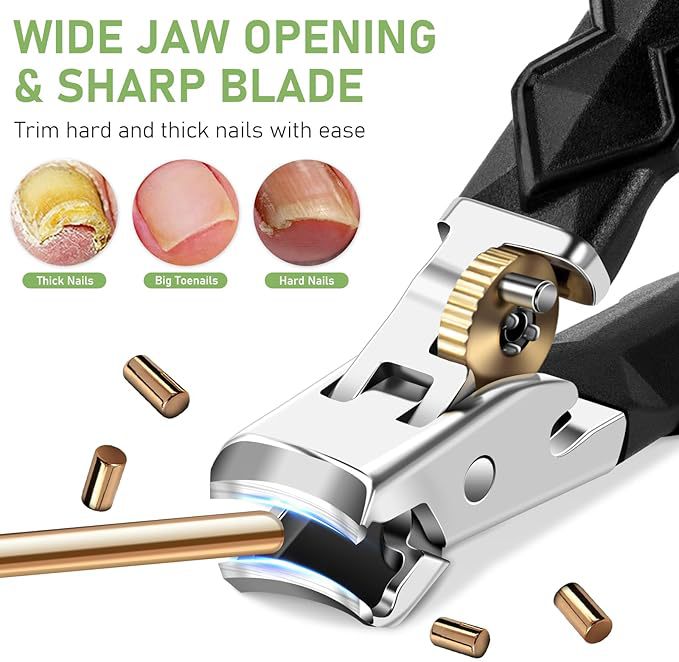 Professional Stainless Steel Nail Clippers Nail Trimming Tool 180° Wide-Mouth Bite Anti-Splatter Wear-Resistant Rust-Proof
