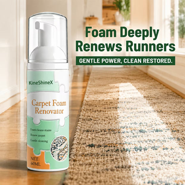 3Pcs Carpet Foam Renovator – Deep Cleaning Fabric & Rug Stain Remover, Gentle Dry Clean Foam for Woven Runners & High-Traffic Areas 60ml/pc