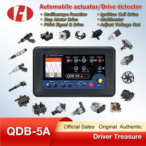 QDB-5A Automotive Actuator Drive Tester | Integrated Oscilloscope and Multimeter | Ignition Coil/Injector/Stepper Motor Diagnostic Tool
