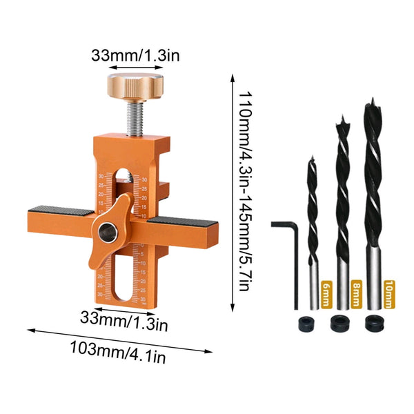 Adjustable Cabinet Door Mounting Positioner Jig, with punch positioner, suitable for mounting with face frame or frameless cabinet