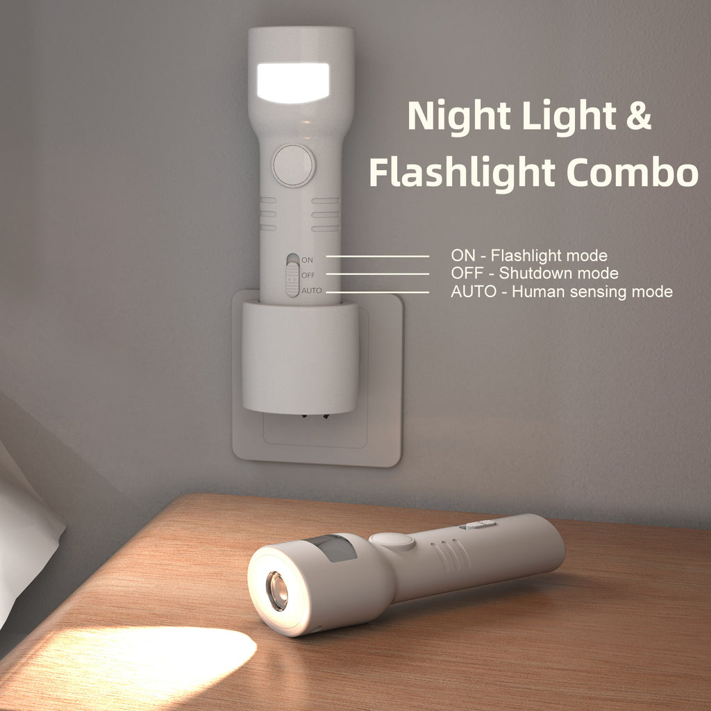 2-in-1 Smart Sensor Night Light · Detachable Torch Wireless Charging Dock | Light Sensor + Motion Sensor | No more fumbling in the dark when getting up at night