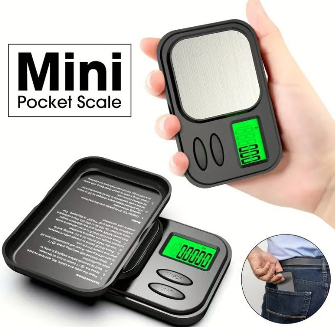 500g Mini Pocket Jewelry Scale 0.1g High Precision — Digital Gram Scale with 8 Unit Conversions, Backlit LCD Display, Tare Function, and Auto-Off