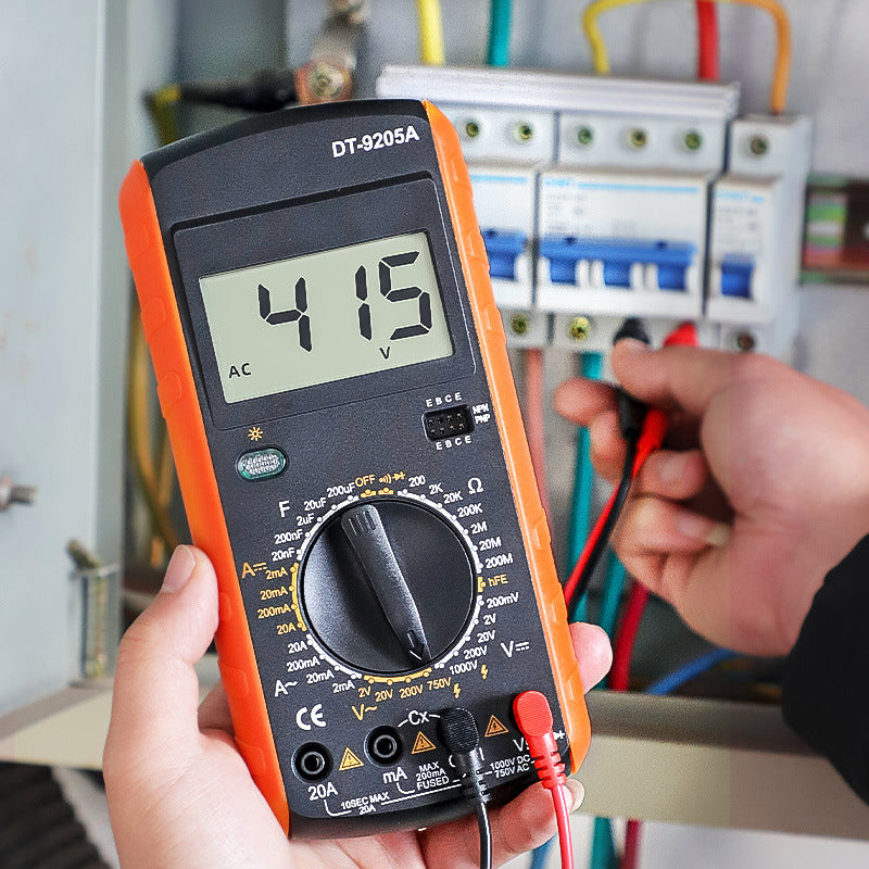DT-9205A Digital Multimeter WITH 9V Alkaline Battery– High-Precision Industrial-Grade Auto-Ranging Multimeter with Backlit Display, Continuity Buzzer & Anti-Burn Protection