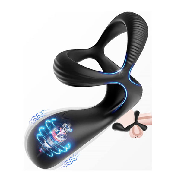 Multifunctional Vibrating Ejaculation Control Ring | Three-in-One · Prostate Stimulation + Delay & Enlargement + Perineal Massage