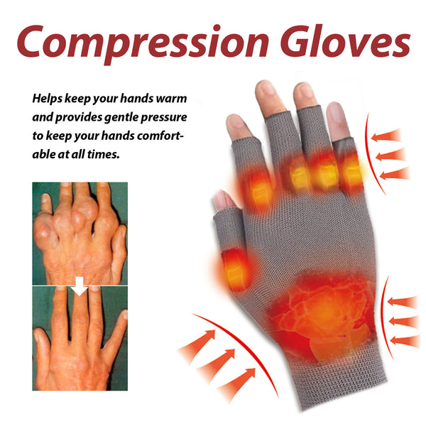 1 Pair Compression Arthritis Gloves Half Finger Relief Pressure Protective Wristband Arthritic Pain Relief Wrist Support Therapy
