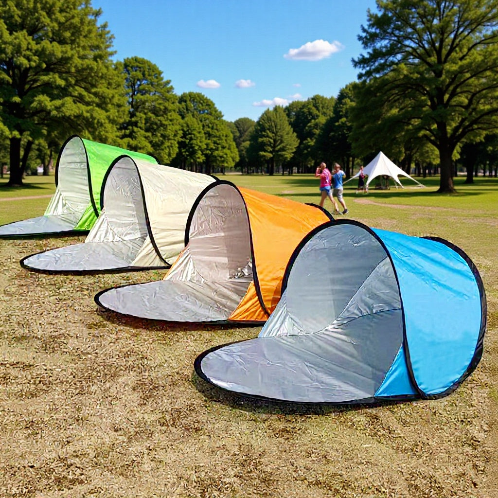 Camping Tent Silver Coated Small Folding Tent Instant Pop-up Automatic Sun Shelter Portable UV Protection Mini Beach Tent