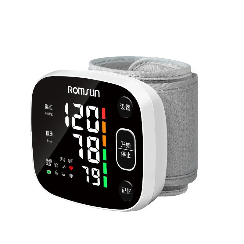 Smart Voice-Announcing Wrist-Worn Electronic Blood Pressure Monitor Professional Medical-Grade Home Blood Pressure Measurement Device 2K Full HD Display 240-Reading Memory Capacity One-Touch Measurement Long-Lasting Battery Life