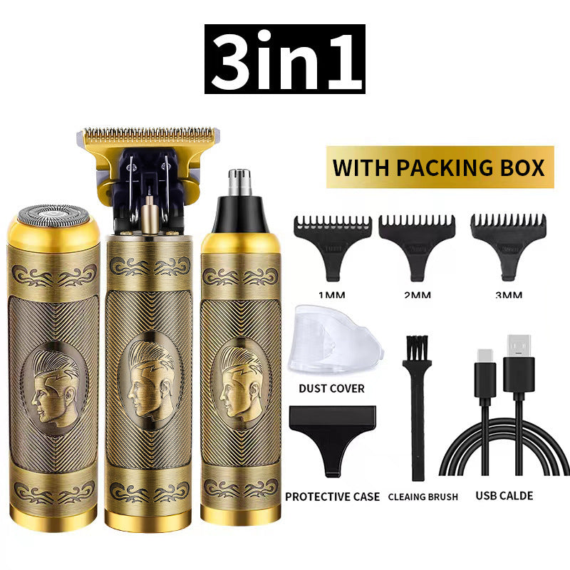 3 in 1 Hair clippers + Electric shaver + Nose Hair Trimmer Electric Vintage Hair Clippers Hair Sculpting Professional Hair Clippers Razor