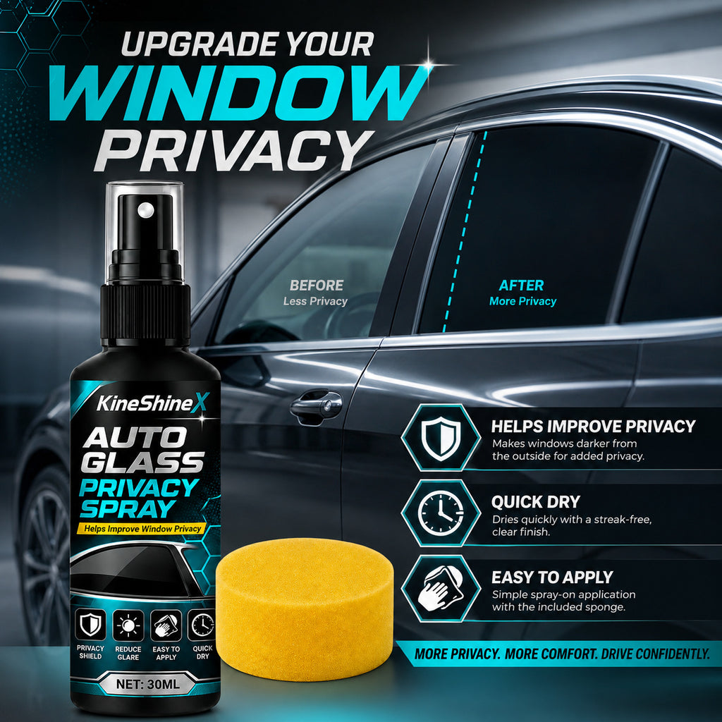 3Pcs Auto Glass Privacy Spray - Enhanced Window Tint Film Alternative, Anti-Glare & UV Protection, Quick Dry Formula with Applicator Sponge 30ml/pc