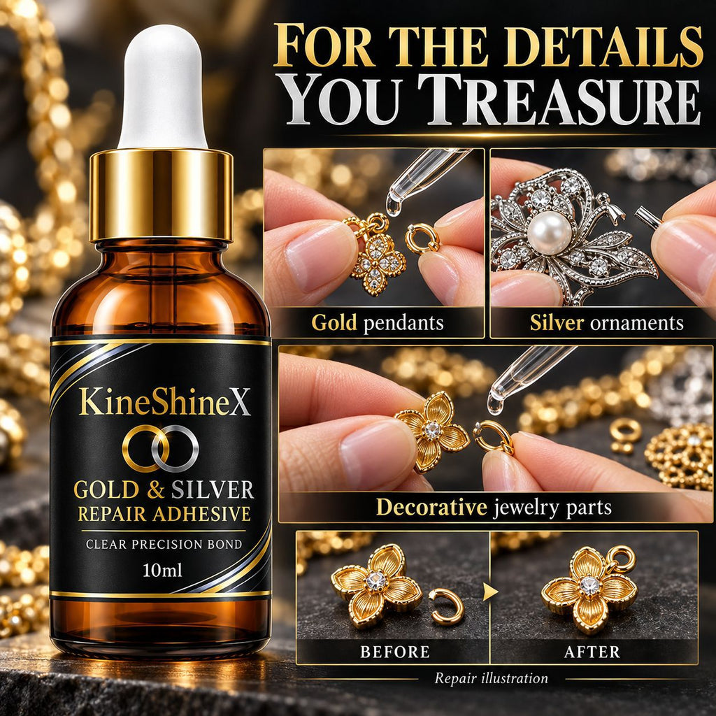 3-Pack Gold and Silver Repair Adhesive | Transparent Precision Adhesive for Jewelry | 10 mL per tube
