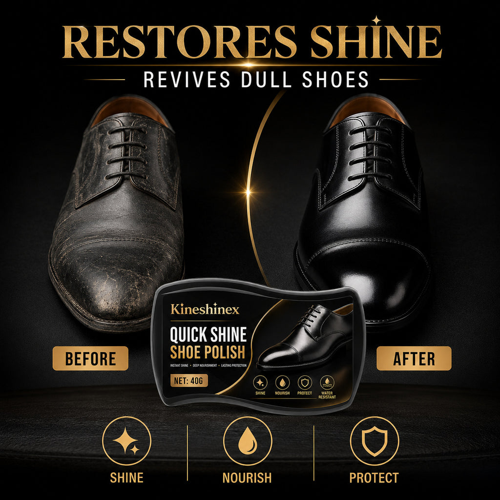 3Pcs Quick Shine Shoe Polish 40g/pc– Instant Shine, Deep Nourishment & Lasting Protection for Black Leather Shoes