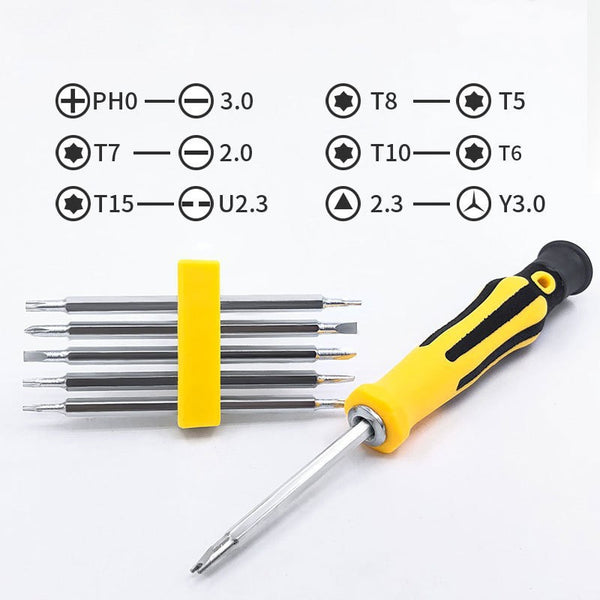 12 In 1 Screwdriver Set Precision Magnetic Screwdriver Set Hexagonal Plum Y-shaped U-shaped Triangle Repair Hand Tools Kits