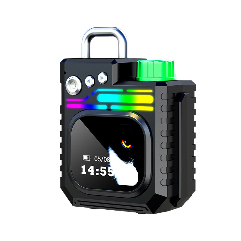 Mini BT Speaker Smart Wireless Portable Speaker with Touchscreen & LED Lights BT5.4 Speaker Desktop Subwoofer for Home/Outdoor/Party/Camping/Hiking/Cycling