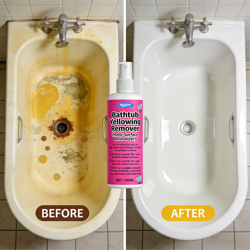3-Pack 50 mL Bathtub Yellow Stain Remover | Multi-Surface Bathroom Refreshing and Cleaning Spray | Powerfully Removes Stubborn Yellow Stains, Rust, and Limescale | Safe for Use on Acrylic, Plastic, Tile, and Sinks