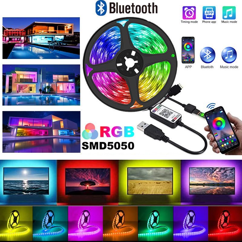 USB Led Strip Lights RGB 5050 Bluetooth APP Control Luces Led Flexible Diode Decoration For Living Room Lamp Ribbon
