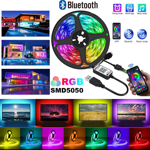 USB Led Strip Lights RGB 5050 Bluetooth APP Control Luces Led Flexible Diode Decoration For Living Room Lamp Ribbon