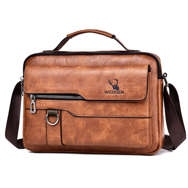 WEIXIER Men's Handbag New Top Bag Crossbody Bag Business Shoulder Bag Leather Laptop Men's Briefcase Handbag