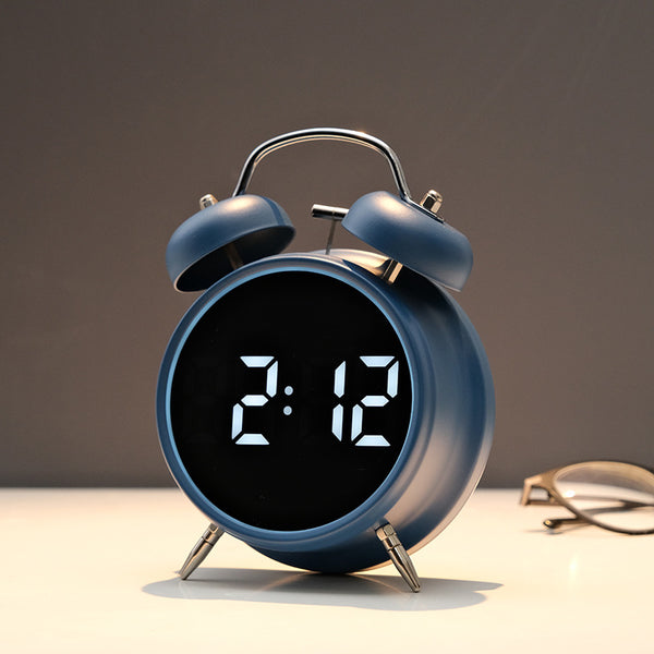 High-End Vintage Electroplated Metal Loud Alarm Clock | Extra-Loud Digital Display Bedside Clock